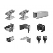 Alutech комплект с неоцинкованной шиной SG.02.002.А 8 метров и стальными роликами до 700кг