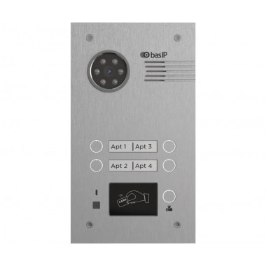 BAS-IP BA-04BD SILVER многоабонентская цветная CVBS видеопанель