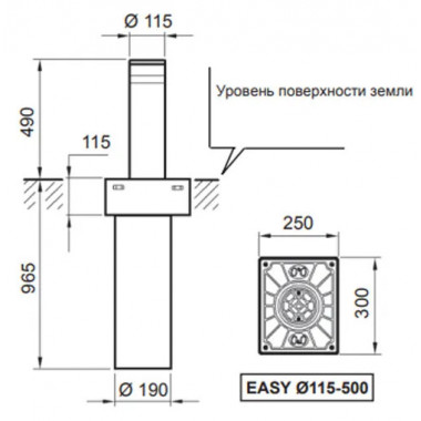 BFT EASY 115/500 боллард электромеханический без подсветки BFT EASY 115/500 боллард электромеханический без подсветки