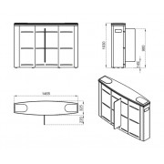 CAME SLIDING GATE SG55 001SG55SS боковой модуль раздвижного турникета ширина прохода 550 мм (левый или правый)
