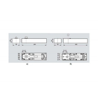 DormaKaba BTS75V BC EN1-4 (ФОП 105°) со шпинделем клеммного крепления 61701300 доводчик напольный до 100 кг