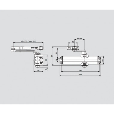 Dorma TS Compakt EN 2/3/4 ФОП серый 67010201 доводчик до 120 кг Dorma TS Compakt EN 2/3/4 ФОП серый 67010201 доводчик до 120 кг