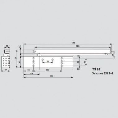 Dorma TS-92 G EN 1-4 белый 42030111 доводчик до 120 кг Dorma TS-92 G EN 1-4 белый 42030111 доводчик до 120 кг