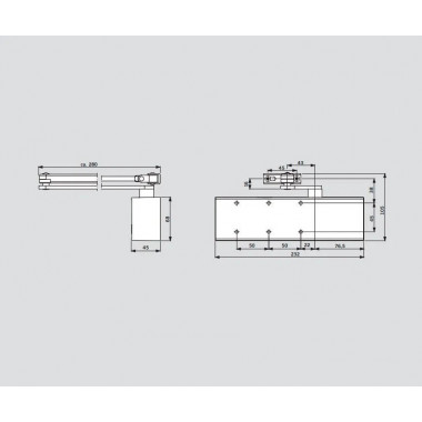 Dorma TS-71 EN 3/4 серый 22212101 доводчик до 100 кг Dorma TS-71 EN 3/4 серый 22212101 доводчик до 100 кг