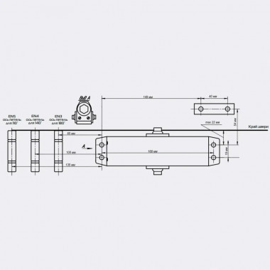NOTEDO DC-100 LH Легкий характер серый доводчик до 120 кг NOTEDO DC-100 LH Легкий характер серый доводчик до 120 кг