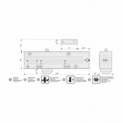 NOTEDO DC-050-150 DA+BC PRO (серебро) доводчик дверной механогидравлический, накладной